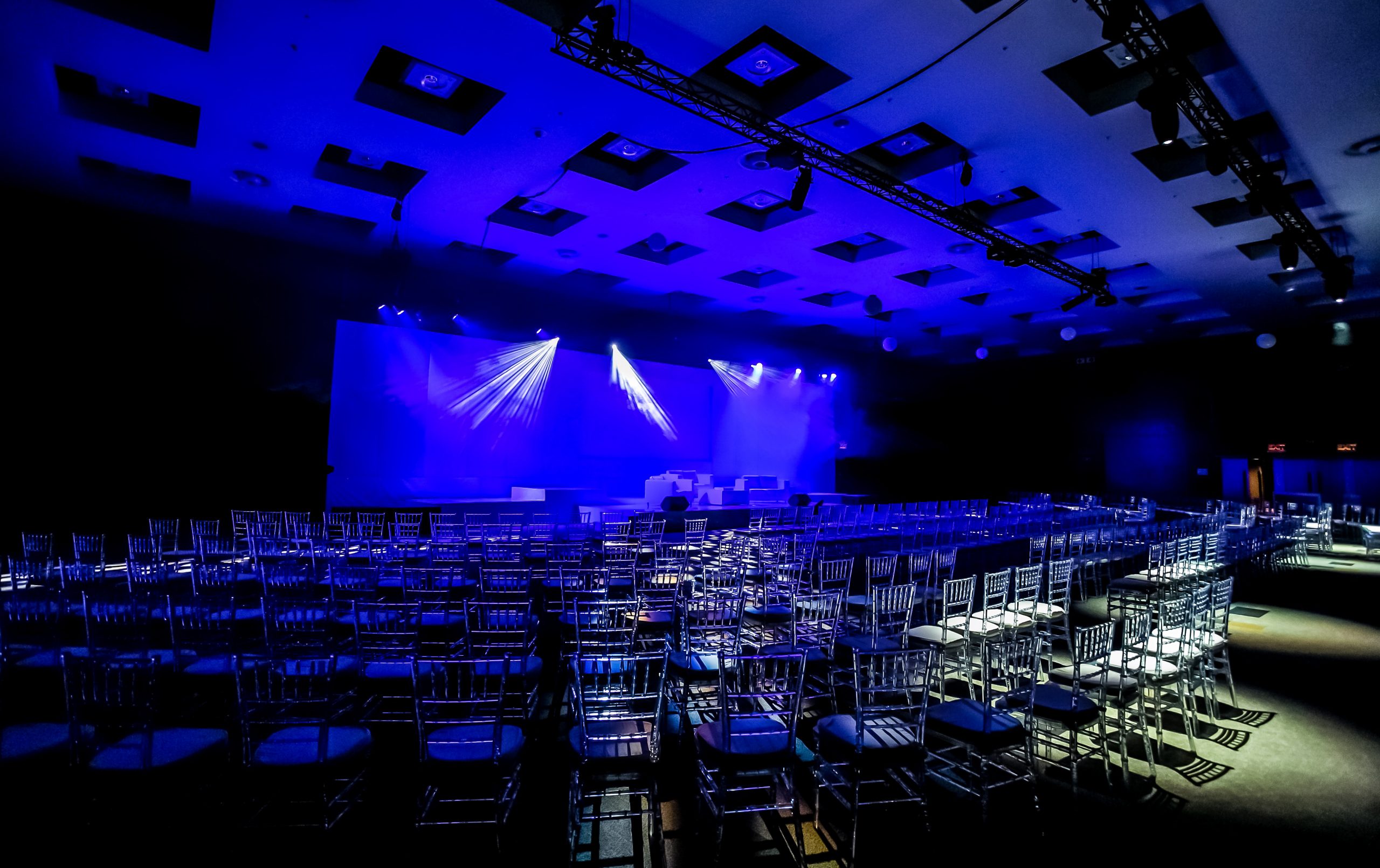 Johannesburg, South Africa - June 17, 2014: Rows of empty chairs in large Conference hall for Corporate Convention or Lecture