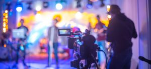 sur le tournage d'une émission de télévision