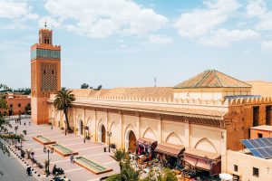 Vues des toits de la vieille médina de Marrakech, Maroc
