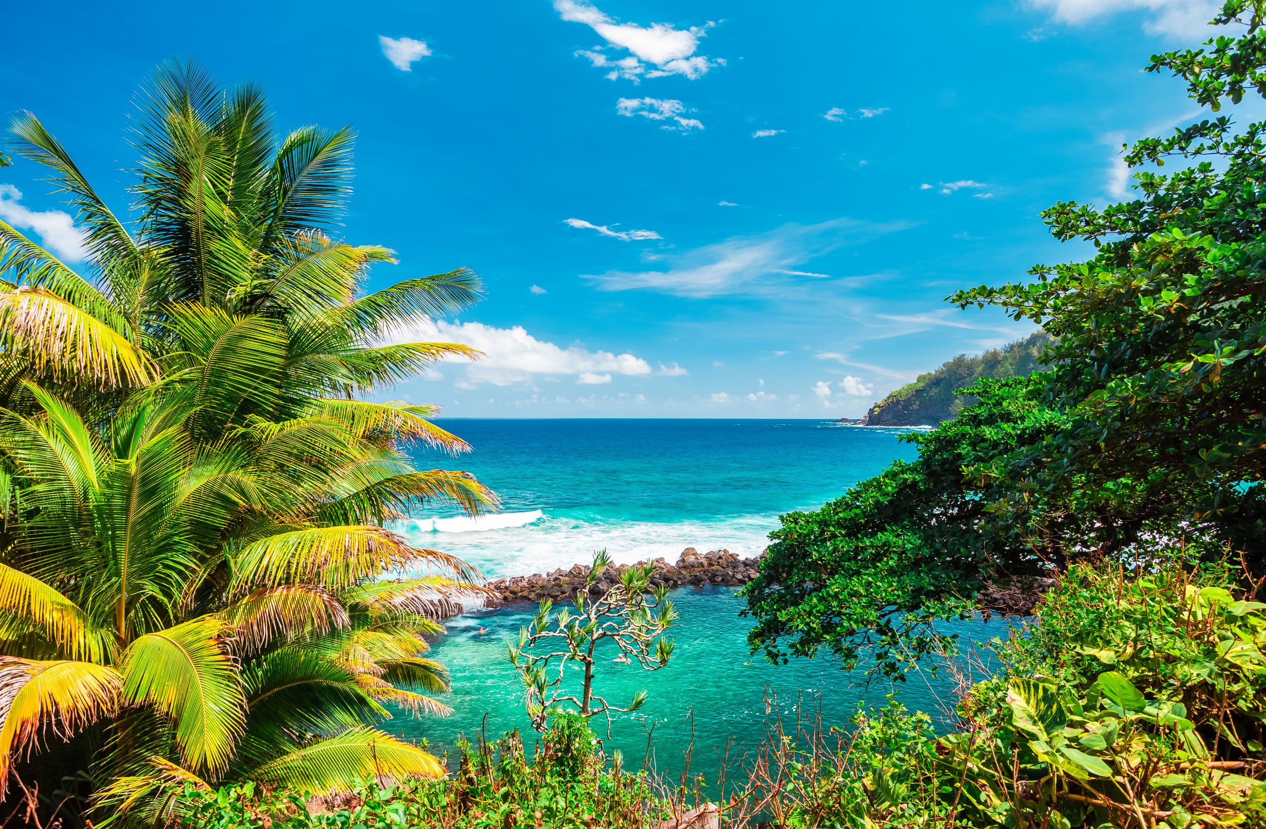 Manapany natural bathing pond located in Saint-Joseph in the south of Reunion Island