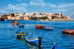 Vue du port de Rabat, au Maroc situé dans la rivière Bou Regreg à l'embouchure de l'océan Atlantique.