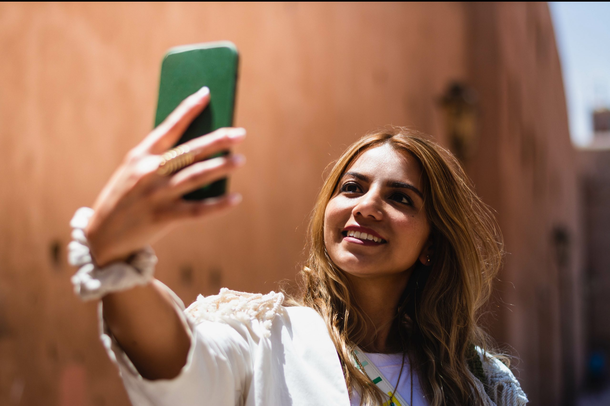 selfie of woman in Morocco.