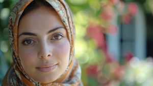 Tutoriel vlog sur le hijab avec une femme musulmane élégante portant un foulard